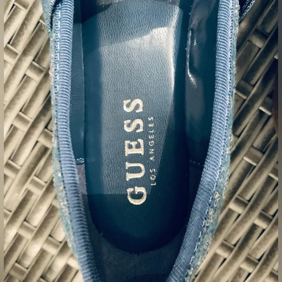 GUESS Mary Jane / Ballerina Flats•Blue Denim w/Embellishments•Sz 5 1/2•NWT - Picture 8 of 9